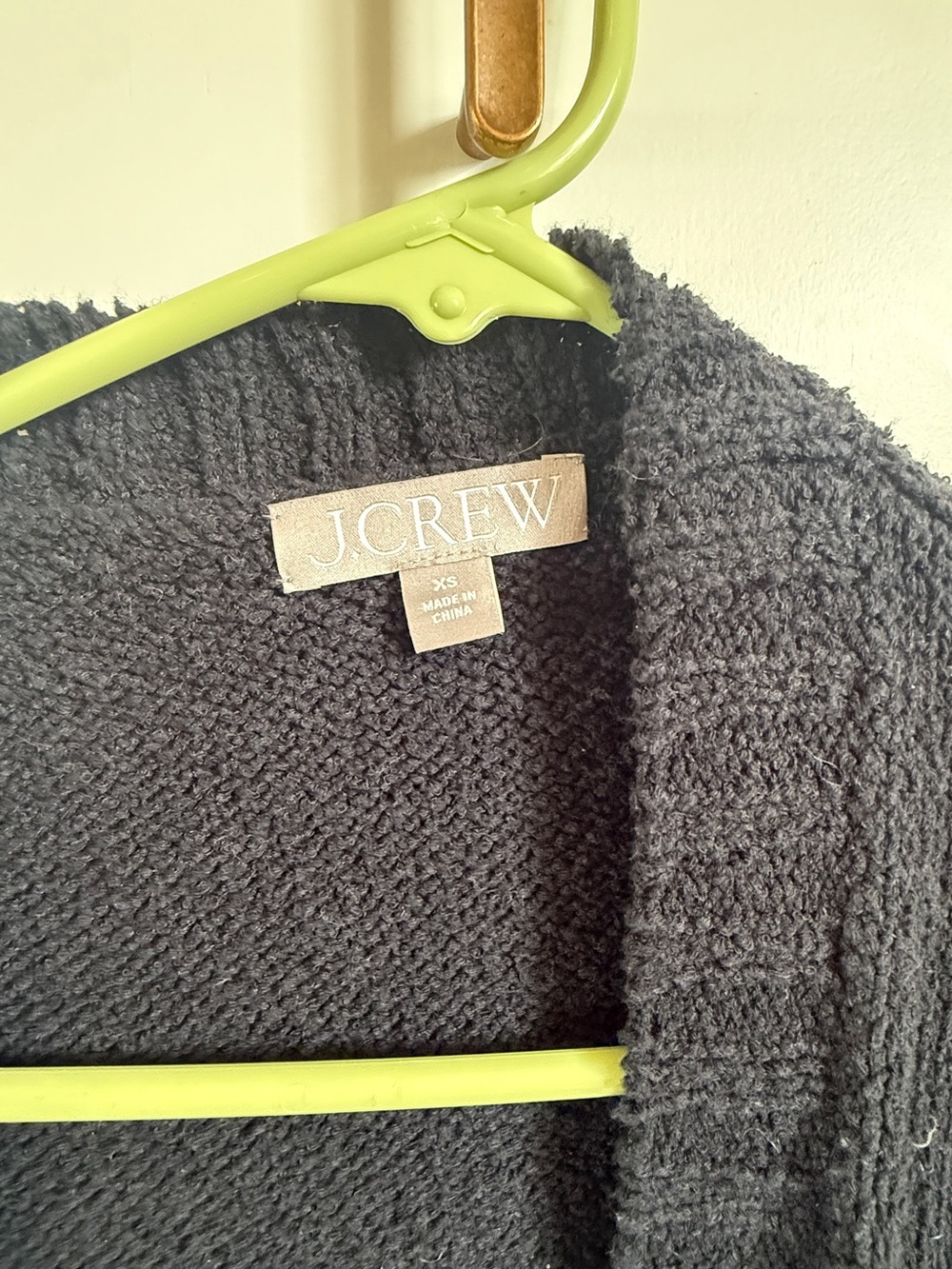 J. Crew Marina V-Neck Textured Cotton-Blend Cardigan in Black - Picture 3 of 5